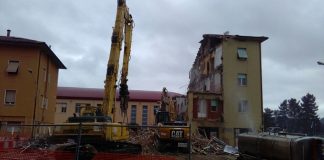 demolizione edificio via Galilei