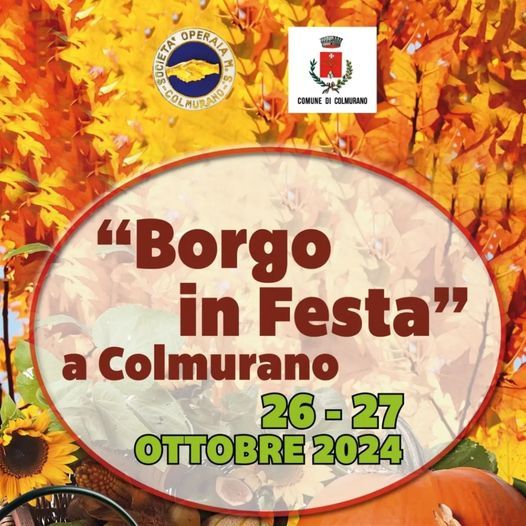 Locandina di Borgo in Festa a Colmurano 26 e 27 ottobre 2024