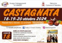 Locandina di La Castagnata di Tolentino con programma dal 18 al 20 ottobre 2024