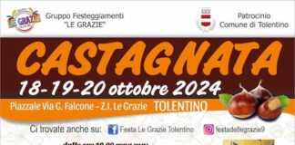 Locandina di La Castagnata di Tolentino con programma dal 18 al 20 ottobre 2024